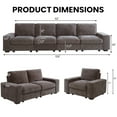 thumbnail image 4 of MAEVIS Darkgrey U Shape Sectional Sofa for Living Room/Office 7 Seater Sofa Sets with Large Storage Space Comfy Chenille Cover (4-Seat Modular Sofa & Loveseat & Armchair), 4 of 6