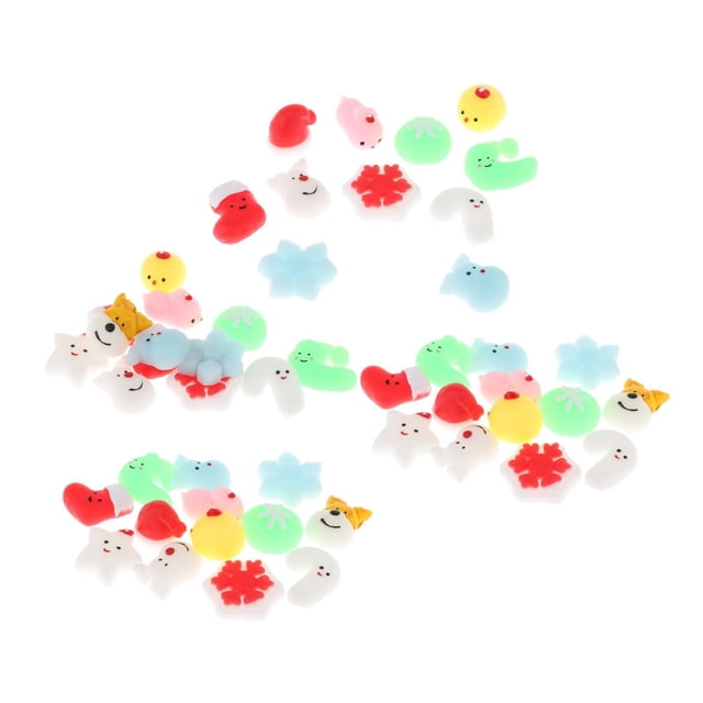 50 Pieces Mini Squeezing Toys Easy to Clean Decoration Cute Soft Random Sensory Christmas
