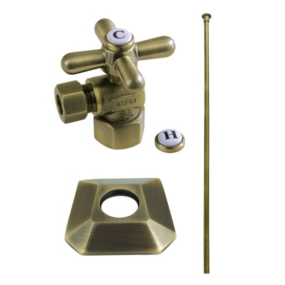 Kingston Brass KTK130P3 Traditional Plumbing Toilet Trim Kit with Flange in Antique Brass