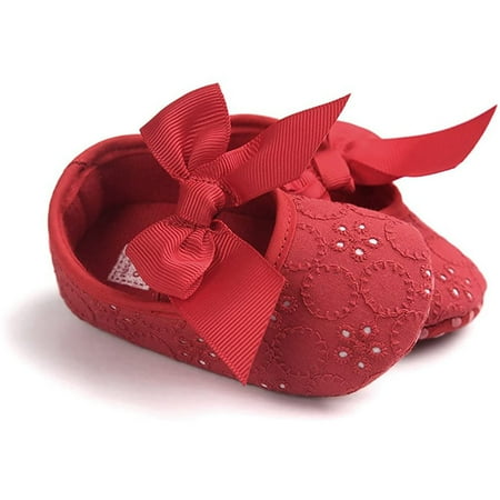 

Leutsin Baby Girl Fashion Embroidered Shoes Soft Sole Toddler Shoes Bow Princess Shoes