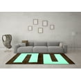 thumbnail image 3 of Ahgly Company Machine Washable Indoor Rectangle Abstract Turquoise Blue Modern Area Rugs, 6' x 9', 3 of 4