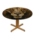 thumbnail image 3 of WYYP A Majestic Lion Round Table Cloth 100% Polyester Fiber Great for Home Kitchen/Parties/Holiday Dinner White, 3 of 8