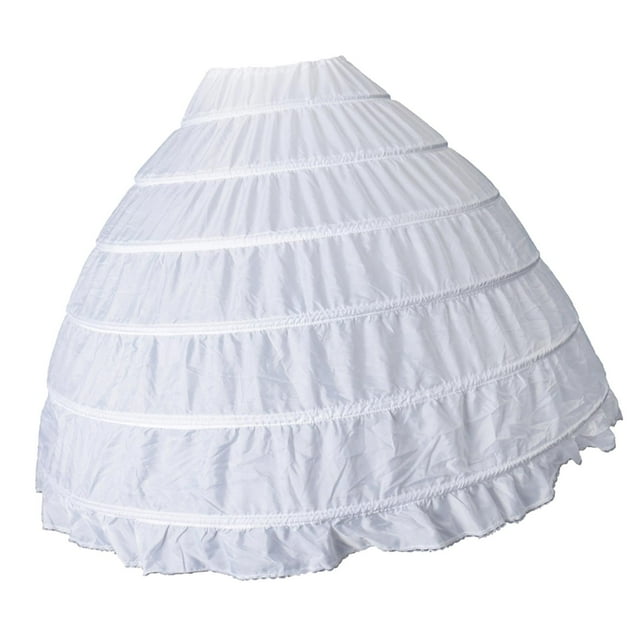 Enagua Blanca Larga de 6 Aros, Extra Completa, Enagua de Crinolina con Bola de Colcomx Boda novia crinolina