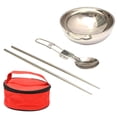 thumbnail image 4 of SHISUYAN 1 Set Stainless Steel Tableware Camping Picnic Bowl Spoon Chopsticks Set, 4 of 8