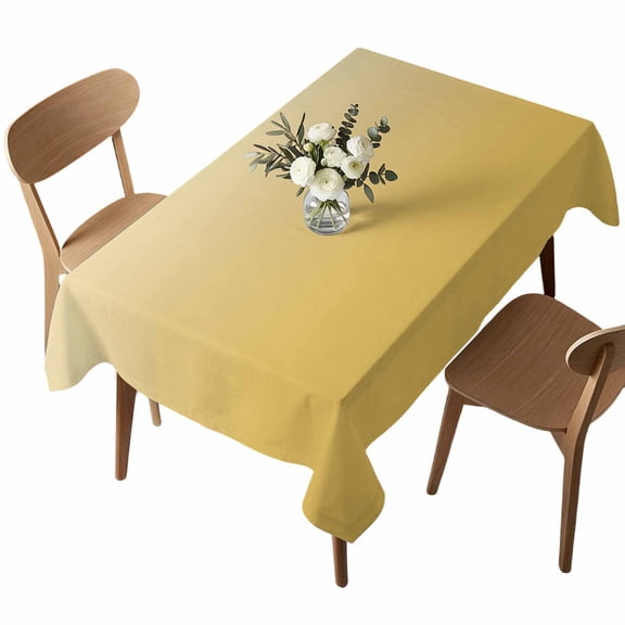Waterproof Tablecloth Turmeric Yellow Gradient Watercolor Rectangle Table Cloth 52x70in,Washable Table Cover Ombre Minimalist Style Tablecloths for Dining Tables Kitchen Picnic Camping Outdoor Party