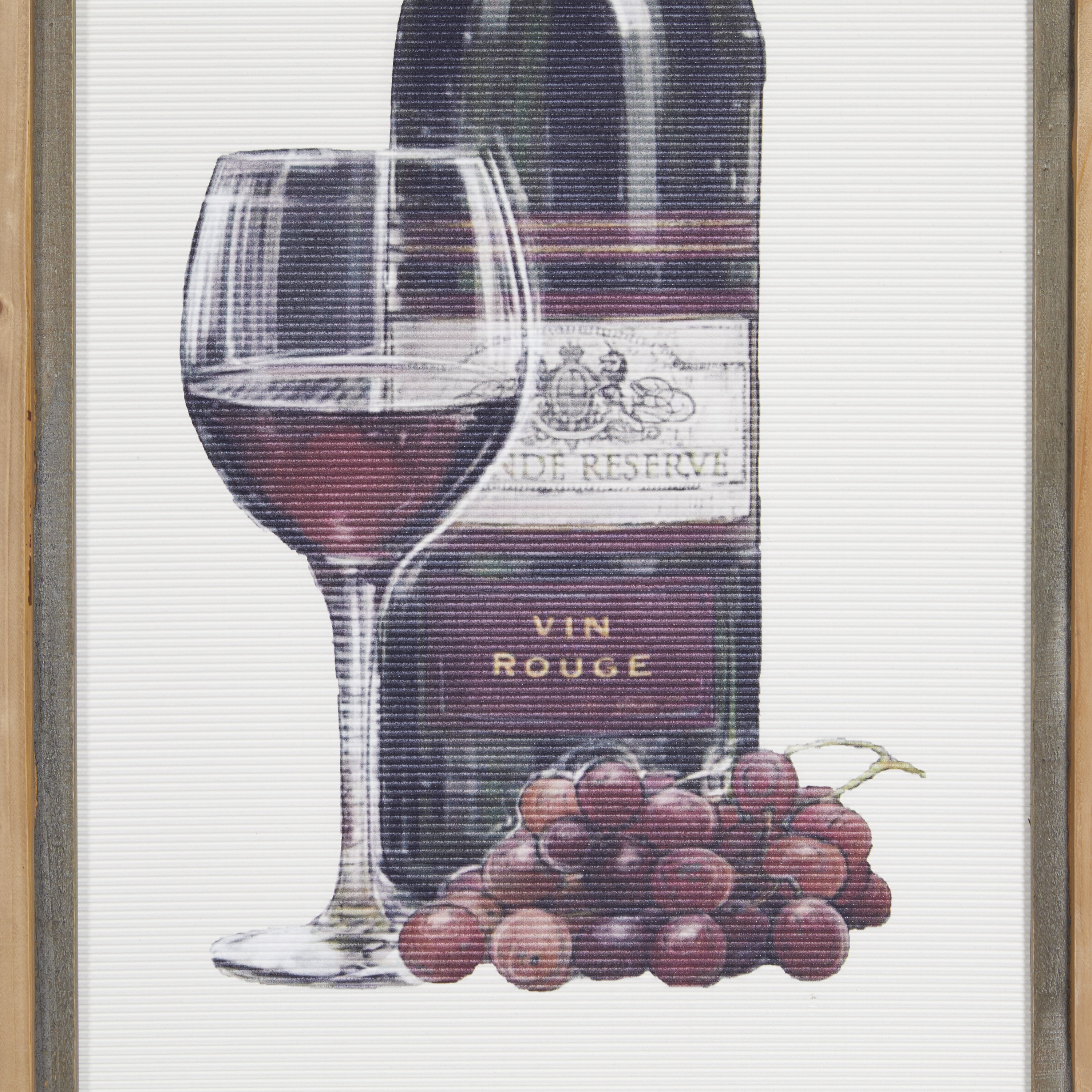 DecMode Indoor Brown Wood Farmhouse Wine Framed Wall Art, Set of 2