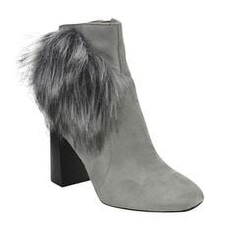 Cape Robbin Bernice-2 Women's Ankle High Stacked Block Heel Booties, Grey