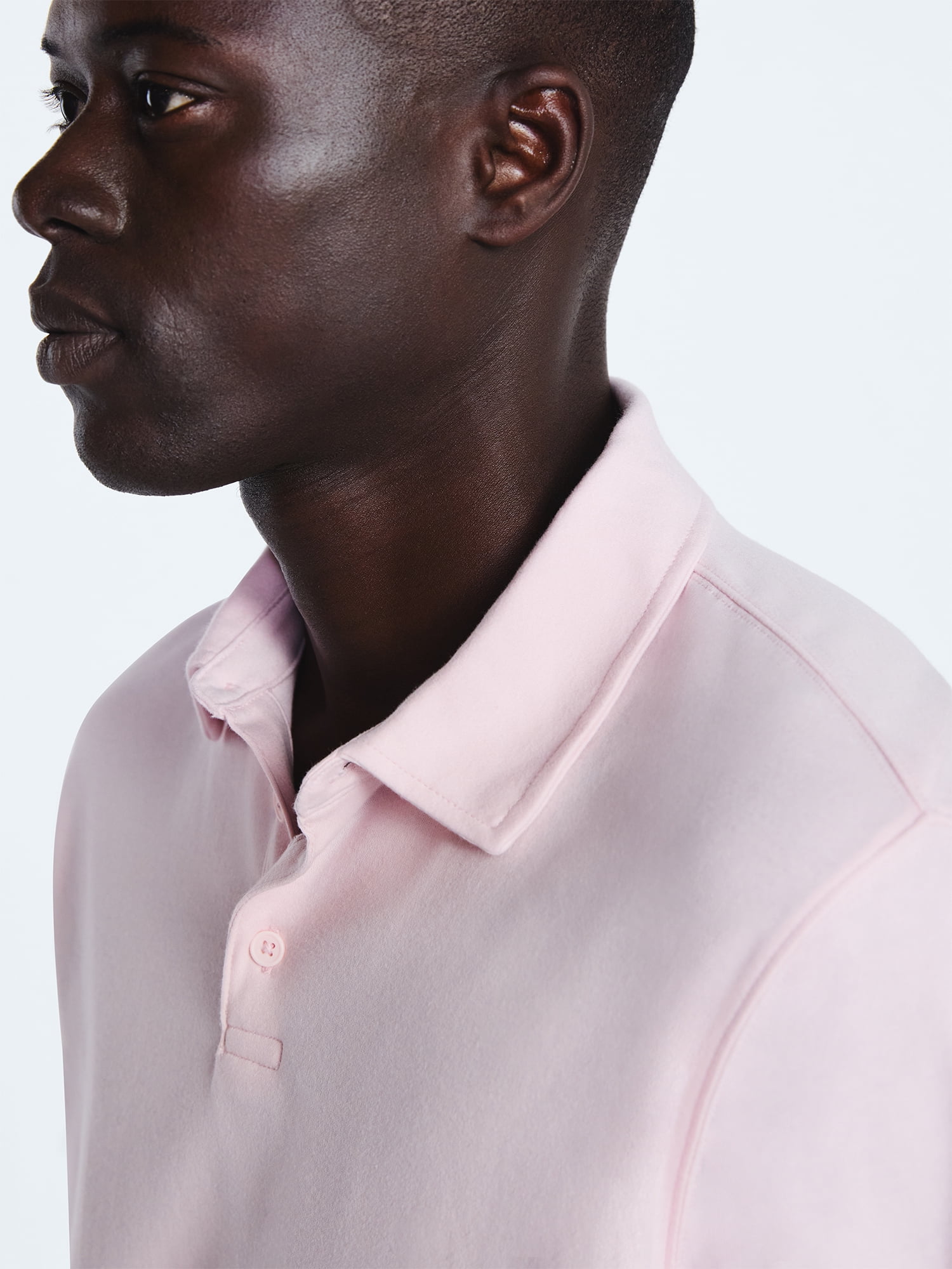 Free Assembly Mens Cotton Polo Shirt with Short Sleeves, Sizes XS-3XL