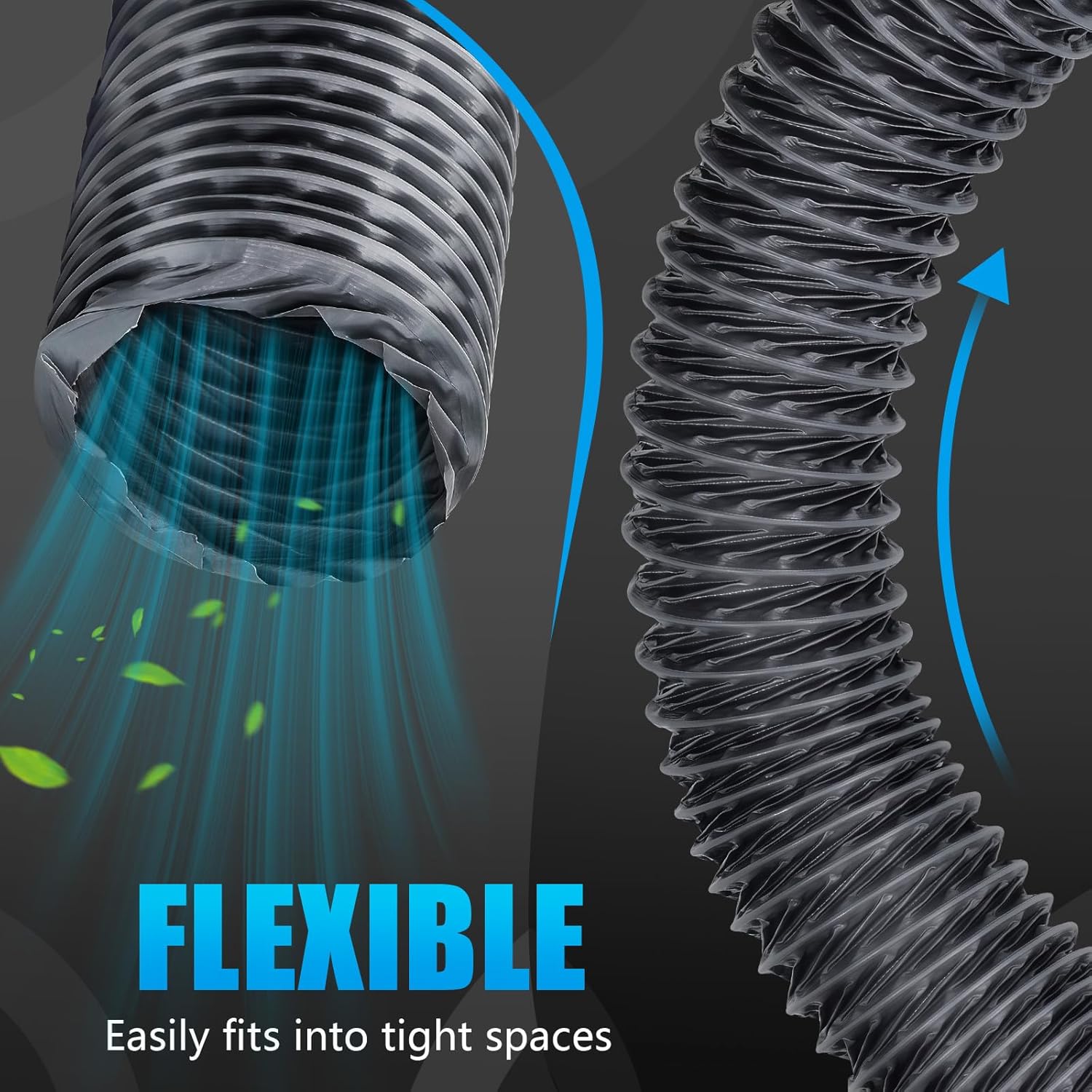 3 Inch X 16FT Diesel Heater Exhaust Pipe, Flexible Nylon Ducting – Wear-Resistant & Tear-Proof Venting Hose, Upgraded Fire-Resistant Hose for HVAC, Greenhouse & Diesel Heater