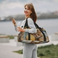 thumbnail image 6 of Kuqiui Relaxing Cat With Orange Juice Print Foldable Travel Duffel Bag Tote Carry on Luggage Bag Personal item Sports Gym Bag Water Resistant Weekender Overnight Bags for Women and Men, 6 of 7