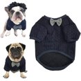 thumbnail image 1 of Suéter con pajarita para perro, ropa para mascotas, chaquetas, ropa para perros, ropa linda para mascotas, suéteres cálidos para perros, ropa para gatos, ropa para cachorros, bulldog francés, ropa par, 1 of 5