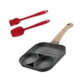 thumbnail image 1 of Sartén para huevos, utensilios de cocina antiadherentes, sartén redonda para parrilla, mango de madera para el hogar, olla para huevos, sartén para dos agujeros, 1 of 9