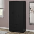 thumbnail image 2 of Boahaus Koblenz Modern Bedroom Armoire, 3 Opening Doors, Black, Manufactured Wood, 2 of 8