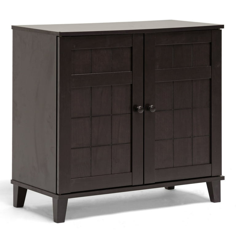 Glidden Dark Brown Wood Modern Shoe Cabinet Short Walmart