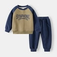 thumbnail image 2 of LUOGENLI Christening Outfits for Boys 2T-3T Toddler Boys Long Sleeve Casual Cartoon Dinosaur Prints Tops and Pants Child Kids 2Pcs Set&Outfits Outfits for Boys Size 8-10 Navy 5-6 Years, 2 of 9