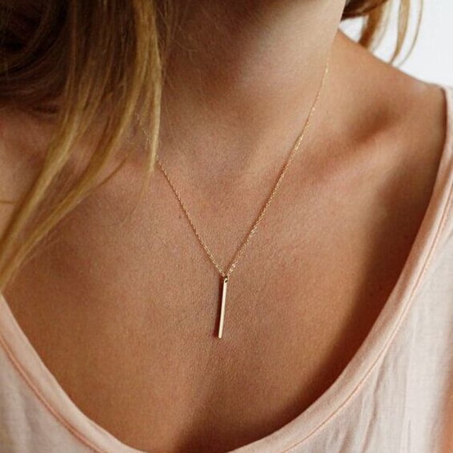 HomeKingdee Geometric Rectangular Metal Bar Tassel Chain Short Necklace - Unique Gift for Women on Valentine's Day, Mother's Day, Christmas