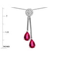 thumbnail image 3 of Star K� Double Drop Pear Shape Ball Bar Simulated Pink Tourmaline Pendant Necklace, 3 of 9