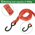thumbnail image 4 of Unique Bargains Ratchet Tie Down Straps 1 Set 1 Inch x 20 Feet 1 100lb Ratchet Strap Lashing Straps for Roof Rack Motorcycle Trucks Trailer Red, 4 of 7