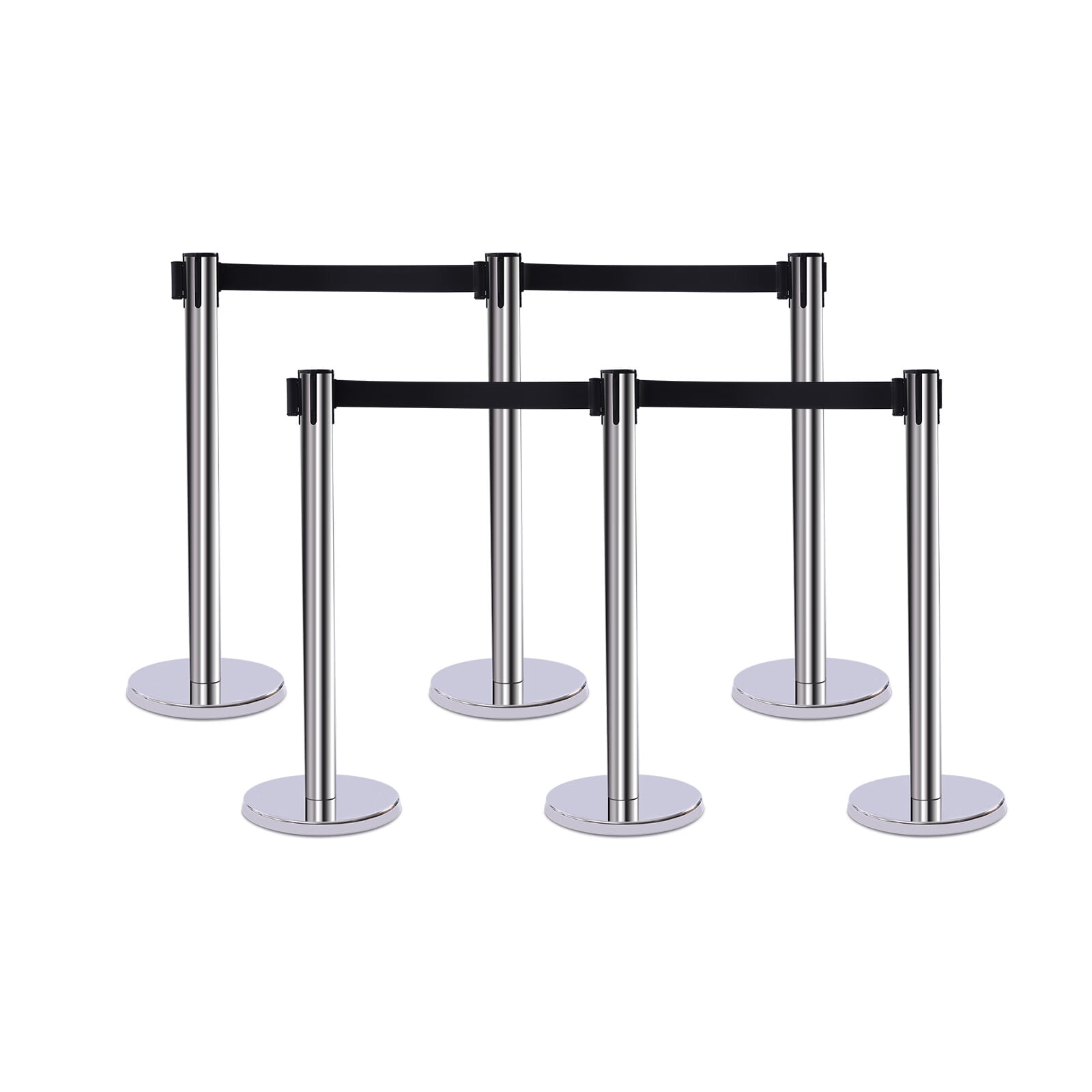 Loyalheartdy 6Pcs Stainless Steel Stanchion Set, 35"H Silver Posts