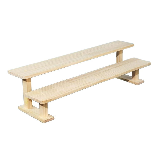 GROWTH TANK Figure Display Stand Storage Shelf Decoration Multifunctional Perfume Organizer Wooden Display Riser for Cosmetics Countertop 2 Tier 50cm