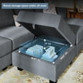 thumbnail image 2 of HONBAY Modern Sectioanl Linen Couch Modular Seating Sofa Bed for Living Room with Storage, Bluish Grey, 2 of 6