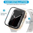 thumbnail image 4 of 3 PCS Case for Apple Watch Series 7 41mm with Tempered Glass Screen Protector, Hard PC Shockproof Protective Cover for iWatch 7 41mm Accessories (Black+Clear+Green), 4 of 5