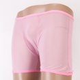 thumbnail image 4 of Malla jinwen Hombres Sexy Soft Spandex Mesh Boxer Pantalones Marco rosado, 4 of 8
