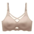 thumbnail image 4 of Brglopf Women's Bra Wireless Push Up Comfort Crossover Bra V Neck Seamless Bralettes No Underwire Lace Brasieres Wirefree Everyday Basic Sleeping Bras, 4 of 4