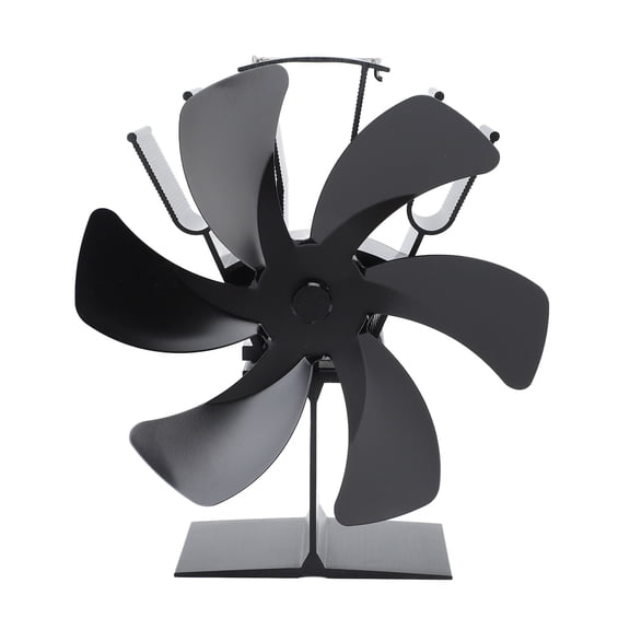 Ventilador De Con Alimentación De 3 Aspas, Circulador De Calor Ecológico Con Termómetro, aleación De Aluminio, Aprx. 738g / 26oz, Para Chimenea, Estufa De Aceite De Carbón