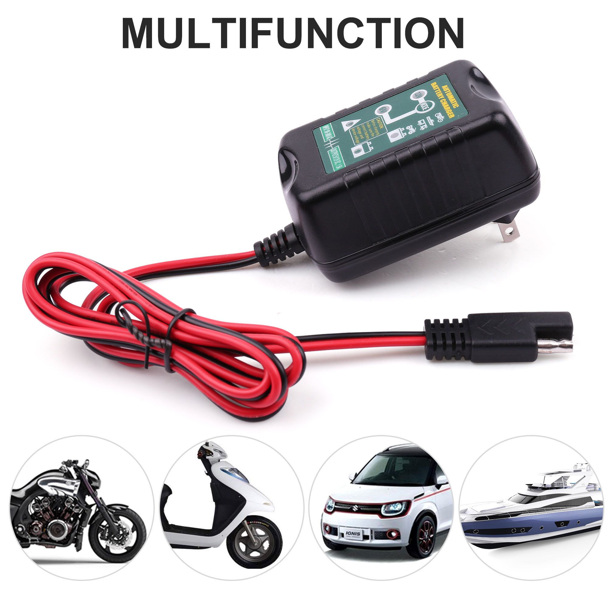 Smart Charging Battery Charger Maintainer 6 12V Trickle RV Car Truck Motorcycle