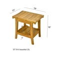 thumbnail image 4 of Grade-A Teak Wood Istanbul Shower Seat 18" Outdoor Patio Stool Bench, 4 of 4