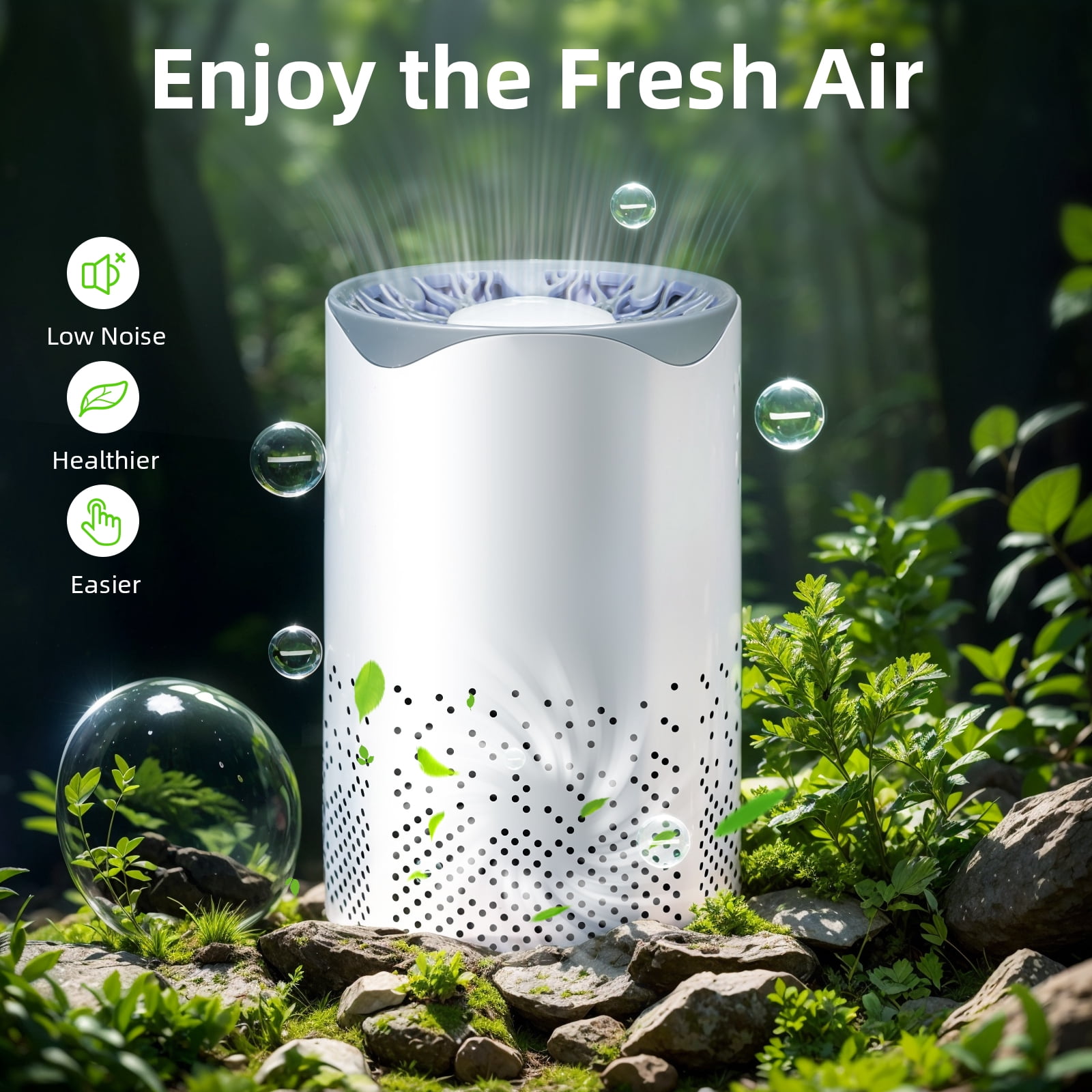 Kqiang Air Purifiers, HEPA Air Filter,Desk Quiet Air Cleaner, Portable Small Air Purifier for Home, Office, Bedroom -1pc