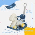 thumbnail image 3 of Qaba 4 in 1 Kid Rocking Horse, Push Car, Sliding Car w/ Balance Board, Blue, 3 of 10