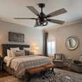 thumbnail image 2 of Ventilador de techo Oaks Aura 52" estilo farmhouse con luz, control remoto y motor DC, 2 of 8