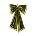 thumbnail image 2 of Olive Green Velvet Christmas Bow Ornament Christmas Tree Decor Indoor Christmas Decoration Green and Gold Party Accent for Home Holiday Season 1 Piece, 2 of 8