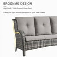 thumbnail image 5 of PARKWELL 3-Piece Patio Conversation Set,Cushioned Sofa with Ottomans,Outdoor Furniture Sets,Gray Wicker and Gray Cushion, 5 of 10