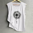 thumbnail image 3 of Ichuanyi Trendy T-Shirt for Women Summer Letter Print Tank Blouse Casual O-Neck Sleeveless Top, 3 of 6