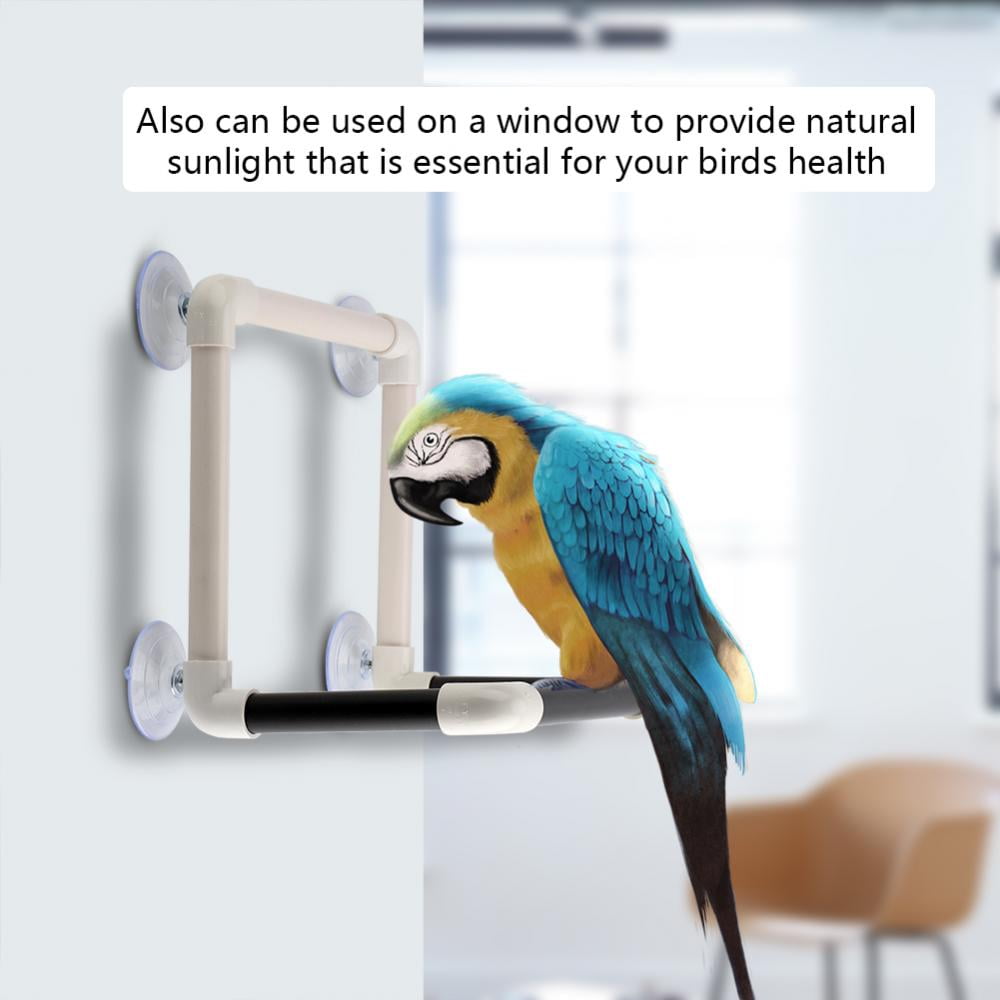 Mgaxyff Portable Parrots Birds Perch with Suction Cups Window Shower