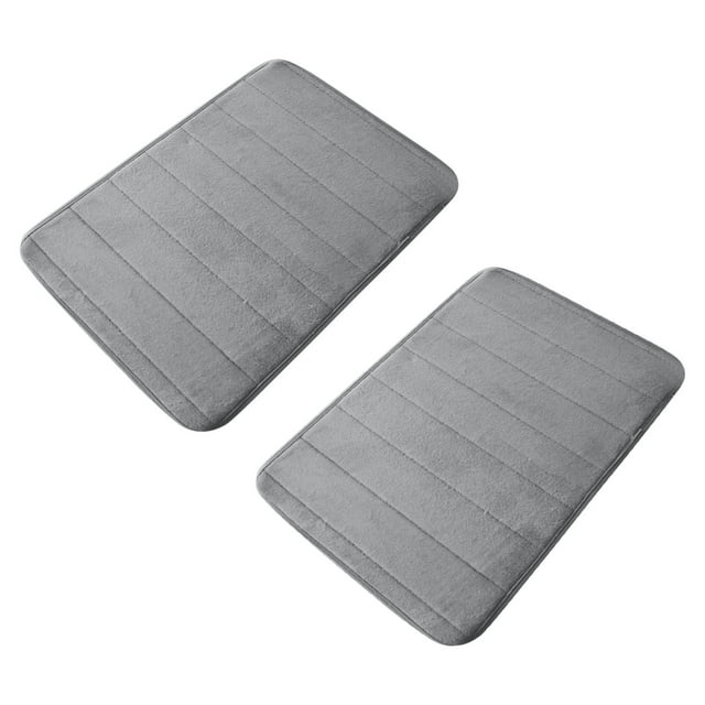E Thick Coral Fleece Bath Mat Set Of 2 Non Slip Memory Foam Floor Mats For Kitchen Bathroom Living Room Soft Absorbent Rug Style E