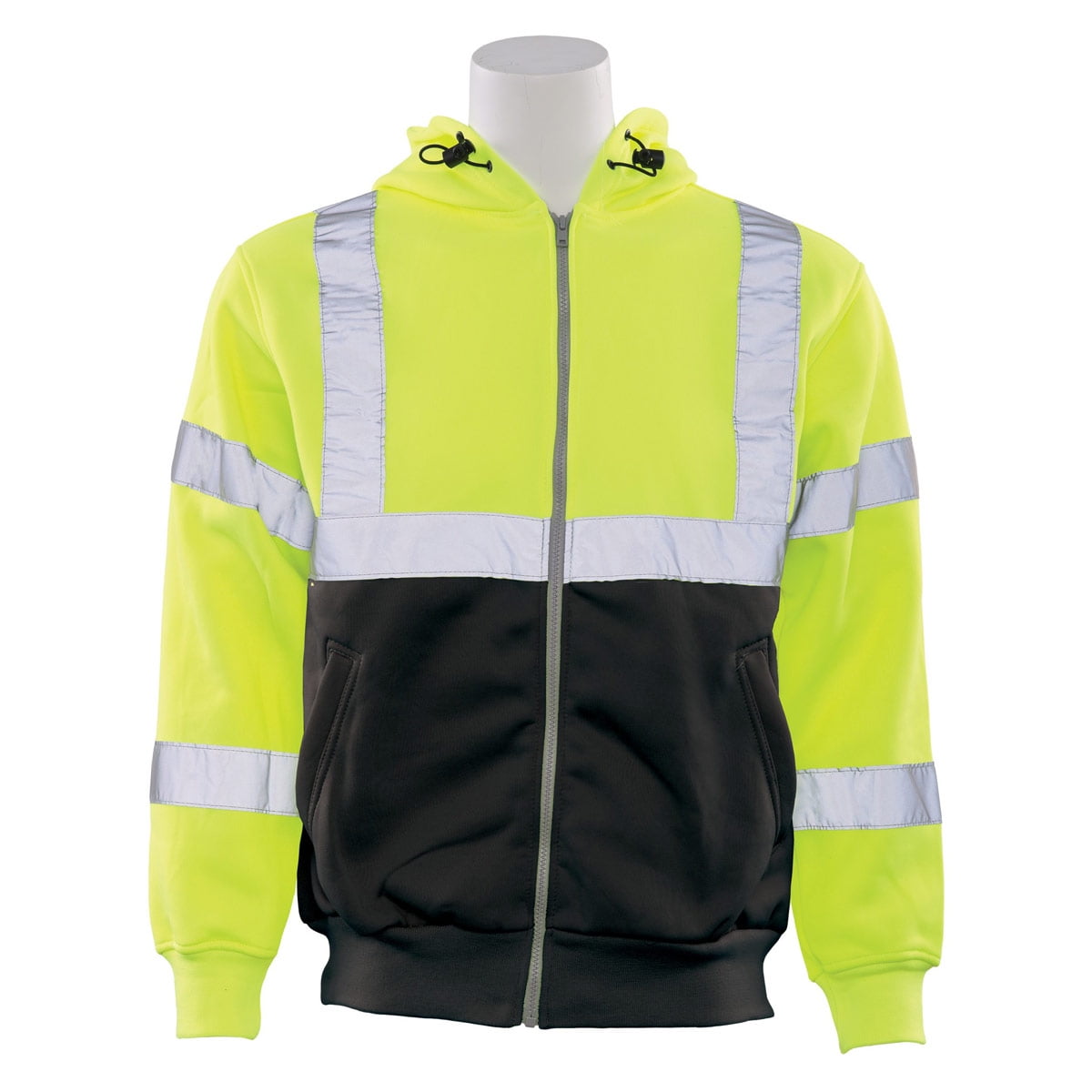 ERB Safety ERB Safety Class 3 Black Bottom ZipUp Hoodie W378 4XL