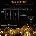 thumbnail image 3 of 2 Pack 35FT 440LED Christmas Icicle Lights With Remote,11 Modes,IP44 Waterproof,Timer & Memory Fuction,Connectable,Dimmable,Plug In Dual Color Changing String Lights(Warm White & Cool White), 3 of 8