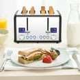 thumbnail image 3 of Dovimi, Black with Dual Controls Dual Screens 4-Slice Toaster, 3 of 10