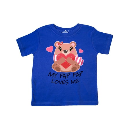 

Inktastic My Pap Pap Loves me- bear and hearts Gift Toddler Boy or Toddler Girl T-Shirt