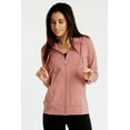 thumbnail image 2 of Cottonbell Women's Lightweight Cotton Blend Long Sleeve Zip Up Thin Hoodie Jacket, 2 of 4