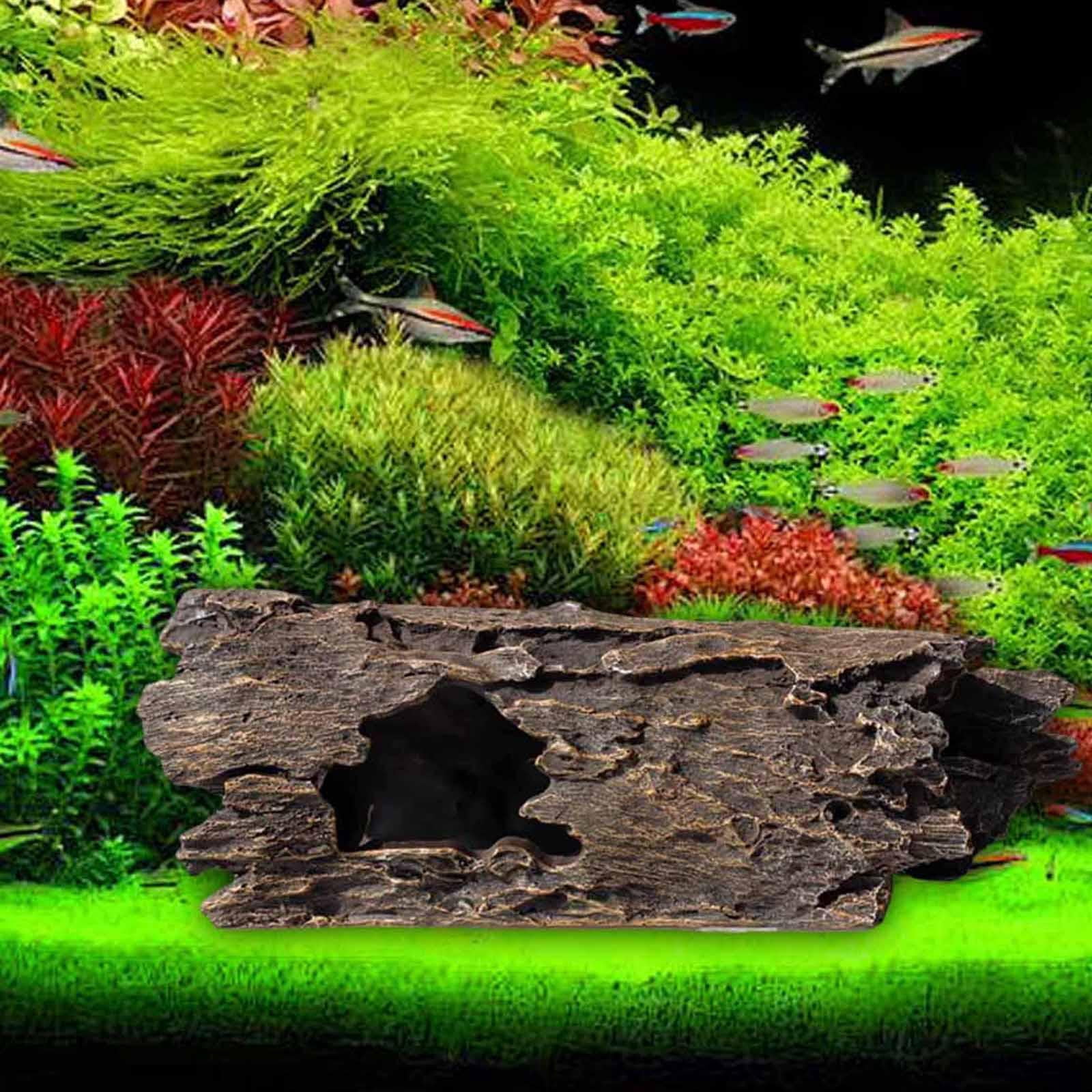 perfeclan Aquarium Ornament Tree Hole Resin Aquarium Hideaway Crafts Tree Stump Branch Tree Trunk Decor for Freshwater Saltwater Gifts