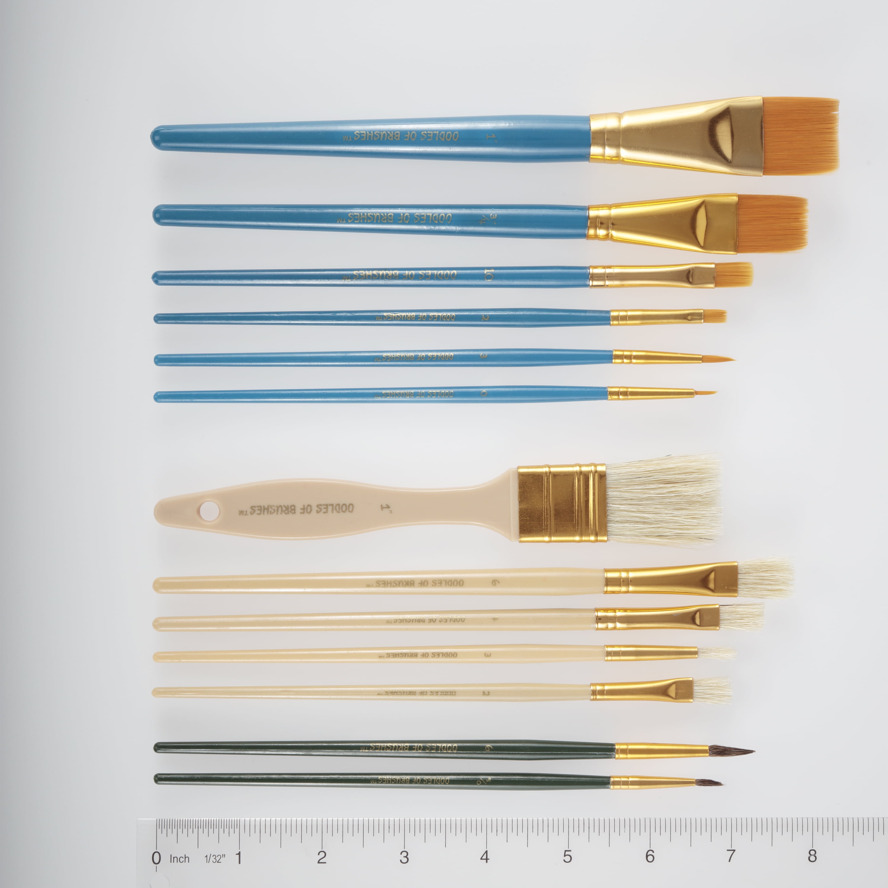 Oodles Of Brushes Economical Art Brush Set of 25 - Balanced Assortment Of Economical Brushes For Art, Craft, Hobby And Home - 2 Pack