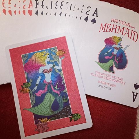 Bicycle Mermaid Coral Game Cards