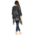 thumbnail image 2 of Sakkas Adalwin Desert Sun Lightweight Circle Ponch Tunic Top Blouse W / Embroidery - 35-BlackWhite - One Size, 2 of 5