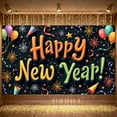 thumbnail image 3 of Colorful Design Happy New Year Banner Festive New Year Display Firework Pattern Balloon Decoration Festive Backdrop for New Year Party Holiday Celebration Indoor Decoration, 3 of 9