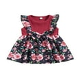 thumbnail image 1 of Filles Printemps une Ligne Robe Sans Manches Noeud devant Robe à Imprimé Floral, 1 of 9